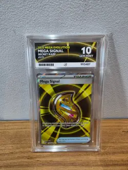 Pokemon, Mega Signal, 171/132, Mega Evolutions, Secret Rare, Ace 10 Graded - Image 2