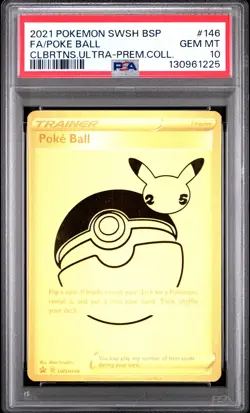 2021 POKEMON SWSH BLACK STAR PROMO #146 FULL ART/POKE BALL PSA 10 - Image 1