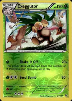 Pokemon Reverse Holo Exeggutor XY - Roaring Skies 2/108 LP - Image 1
