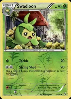 Pokemon Reverse Holo Swadloon Noble Victories 2/101 LP - Image 1