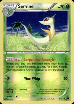 Pokemon Reverse Holo Servine XY - Fates Collide 6/124 LP - Image 1
