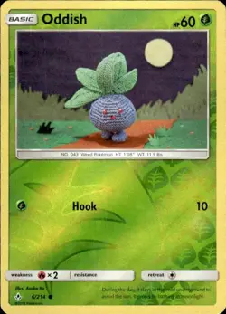 Pokemon Reverse Holo Oddish (6) SM - Unbroken Bonds 6/214 LP - Image 1