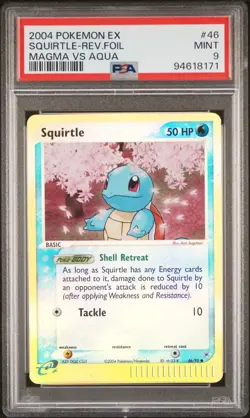 2004 POKEMON EX TEAM MAGMA VS TEAM AQUA #46/95 SQUIRTLE-REVERSE FOIL - Vintage - Image 1