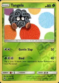 Pokemon Reverse Holo Tangela SM - Lost Thunder 1/214 LP - Image 1