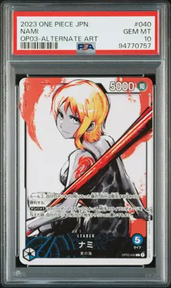 2023 ONE PIECE JAPANESE OP03-PILLARS OF STRENGTH ALTERNATE ART #040 NAMI PSA 10 - Image 1