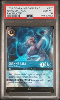 DISNEY LORCANA EN 3-INTO THE INKLANDS GRAMMA TALA - SPIRIT OF THE OCEAN PSA 10 - Image 1