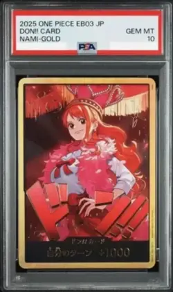 Don!! Card Nami Gold Frame PSA 10 Heroines Edition EB03 Japanese One Piece Card - Image 1
