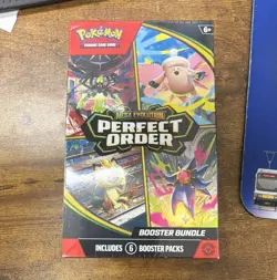 Pokemon TCG Mega Evolution Perfect Order Booster Bundle 6 Packs, 10 Cards, EN - Image 1