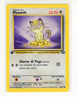 ~ITA~ ITALIAN Meowth 1st Edition Jungle 56/64 Pokemon Card (G8) - Image 1