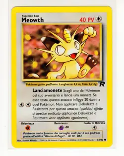 ~ITA~ ITALIAN Meowth Team Rocket 62/82 Pokemon Card (G8) - Image 1
