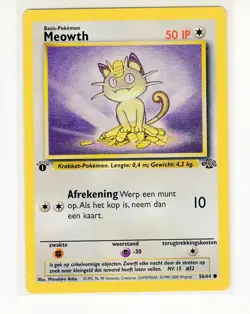 ~NL~ DUTCH Meowth 1st Edition Jungle 56/64 Pokemon Card (G8) - Image 1