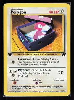 Porygon 1st Edition Uncommon Pokemon Team Rocket 48/82 HP - Image 1