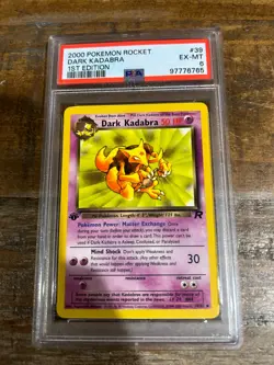 POKEMON 2000 Rocket DARK KADABRA 1st Edition #39 PSA 6 RARE - Image 1