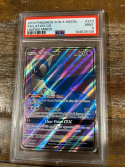 Pokemon 2019 Sun Moon Unified Minds Full Art LATIOS GX #223 PSA 9 Mint RARE - Image 1