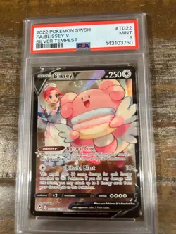 POKEMON 2022 Silver Tempest Full Art BLISSEY V #TG22 PSA 9 Mint RARE - Image 1