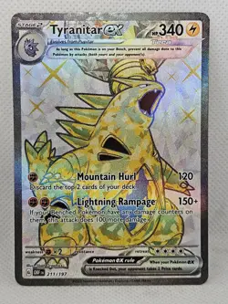 Tyranitar ex 211/197 Ultra Rare Obsidian Flames Pokemon Holo Near Mint - Image 1