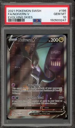 Pokemon Noivern V Evolving Skies Full Alt Art #196 PSA 10 Gem Mint - Image 1