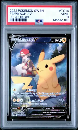 2022 Pokemon Sword & Shield Lost Origin Pikachu V PSA 9 #TG16/TG30 - Image 1