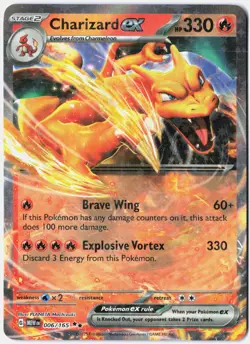 Pokemon *Charizard ex X1 Double Rare* (NM) 006/165 SV: Scarlet & Violet 151. - Image 1