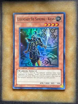 Yugioh Legendary Six Samurai - Kizan STOR-EN020 Super Rare 1st Ed NM - Image 1