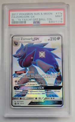 2017 Pokemon Shining Legends #77a Zoroark GX Alt Art Full Art PSA 9 - Image 1