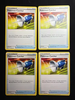 4x Pokemon TCG Pokemon Catcher 138/159 - Sw&Sh Crown Zenith CRZ Trainer Playset - Image 1