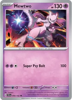 Mewtwo 059/142 Reverse Holo Uncommon LP-NM - Pokemon TCG S&V Stellar Crown SCR - Image 3