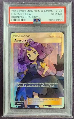 2017 Pokemon Sun & Moon Burning Shadows Acerola Full Art Trainer 142/147 PSA 10 - Image 2