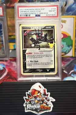 Pokemon Card Greninja Gold Star SWSH144 PSA 8 NM-MT Celebrations Promo TCG - Image 1