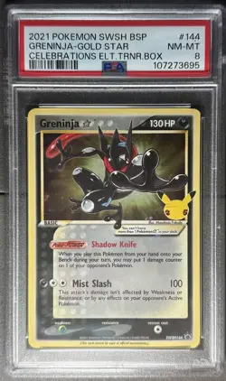 Pokemon Card Greninja Gold Star SWSH144 PSA 8 NM-MT Celebrations Promo TCG - Image 2