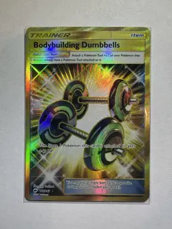 Pokemon TCG Bodybuilding Dumbbells 161/147 Burning Shadows Secret Rare NM - Image 1