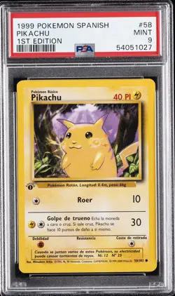 1999 POKEMON SPANISH 1ST ED #58 PIKACHU PSA 9 - Image 1