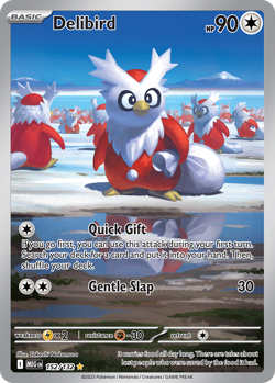 Delibird 152/132 Illustration Rare Mega Evolution Pokemon Holo NM/M - Image 1