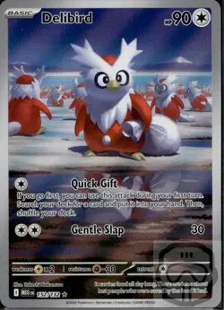 Delibird 152/132 Illustration Rare Mega Evolution Pokemon Holo NM/M - Image 3