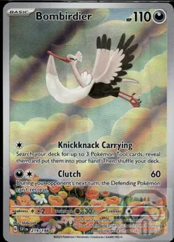 Bombirdier 219/198 Illustration Rare Scarlet & Violet Pokemon Holo NM/M - Image 3