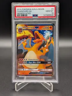 2019 POKEMON SUN & MOON HIDDEN FATES #9 CHARIZARD GX PSA 10 - Image 1