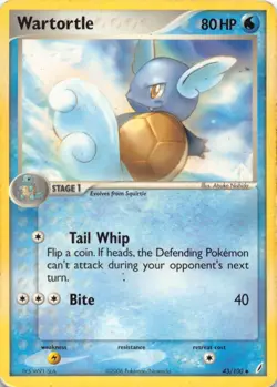 Wartortle 43/100 Uncommon Crystal Guardians Pokemon Moderately Played - Image 1