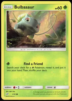 Bulbasaur 1/18 Common Detective Pikachu Pokemon Holo Lightly Played - Image 1
