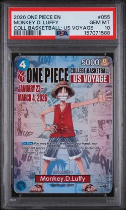 One Piece Monkey D. Luffy US College Voyage Basketball PSA 10- IN HAND - Image 3