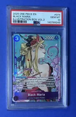2025 One Piece EN Black Maria Illustration Box Vol 2 #074 PSA 10 GEM MT - Image 1