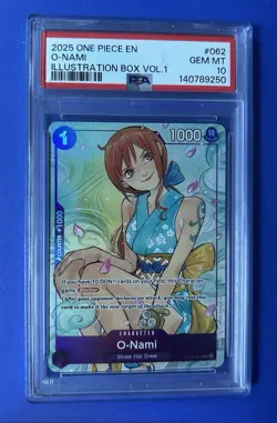 2025 One Piece EN O-Nami Illustration Box Vol 1 #062 PSA 10 GEM MT - Image 1