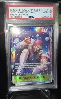 2026 ONE PIECE OP14-EB04-THE AZURE SEA'S SEVEN #108 DONQUIXOTE ROSINANTE PSA 10 - Image 4
