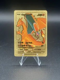 Pokemon Charizard V HP 220 Gold Foil Fan Art Card 079/073 - Image 1