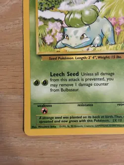 Bulbasaur 44/102 - Common 1999 English Base Set Pokemon Card - Near Mint NM - Image 5