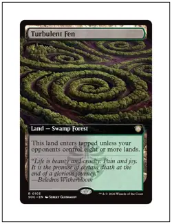 1x Turbulent Fen, Secrets of Strixhaven, Extended Art, Magic MTG NM - Image 1