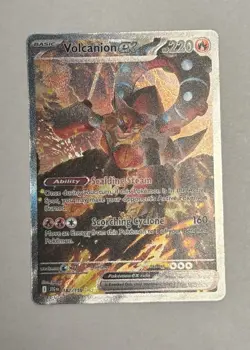 Pokemon Volcanion EX Secret Rare Full Art Holo 182/159 220 HP Steam Siege - Image 1