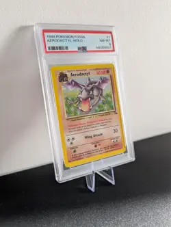 Vintage WOTC 1999 Pokemon Aerodactyl Fossil 1/62 Holo Unlimited PSA 8 Nm-Mint - Image 3