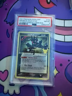 2021 POKEMON SWSH BLACK STAR PROMO #144 GRENINJA-GOLD STAR PSA 8 - Image 1
