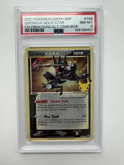 GRENINJA Gold Star ETB PROMO 2021 Pokemon Celebrations 25th anniversary PSA 8 - Image 1