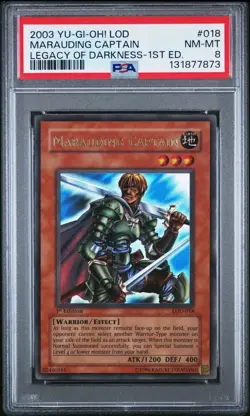 2003 Yu-Gi-Oh! Marauding Captain Legacy of Darkness LOD 1st Edition Ultra PSA 8 - Image 1